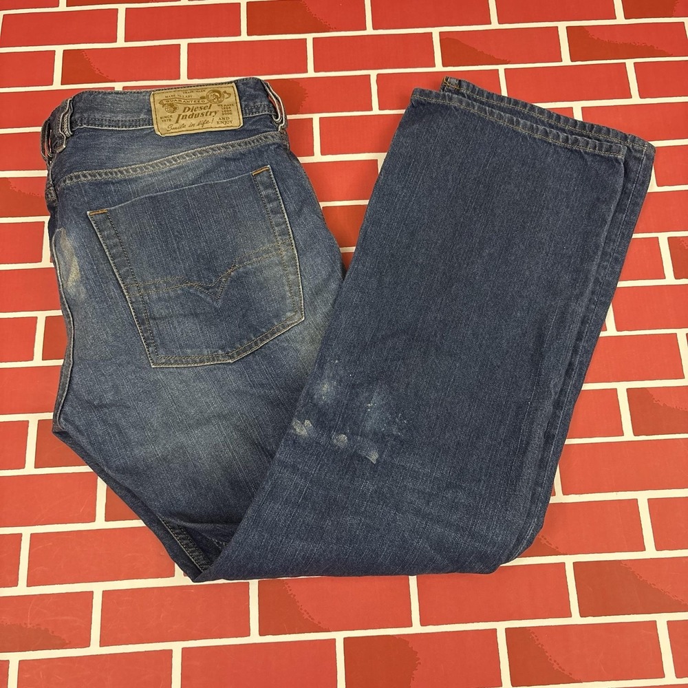Diesel Zatiny Jeans Mens 34x30 Medium Blue Denim Regular Bootcut OR80K Wash